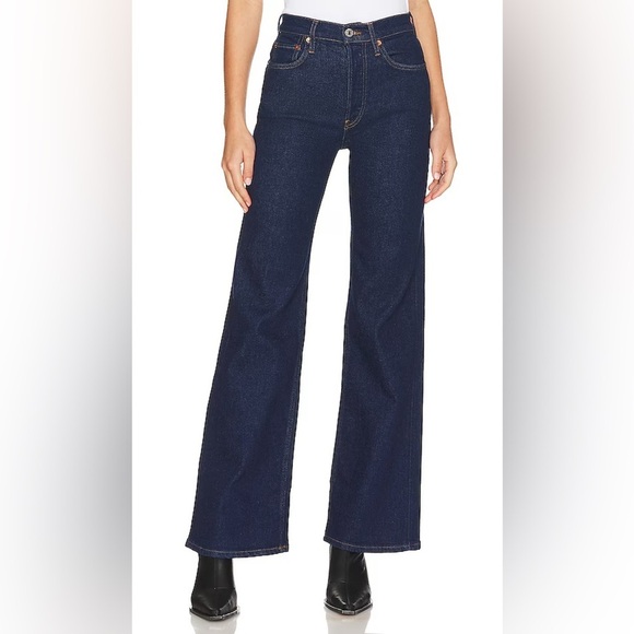 RE/DONE Originals 70's‎ Ultra High Rise Wide Leg in Rigid Like Sz 32 NWT